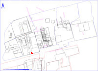 Shows location of artefacts 2DB9 in relation to the rest of Site 2